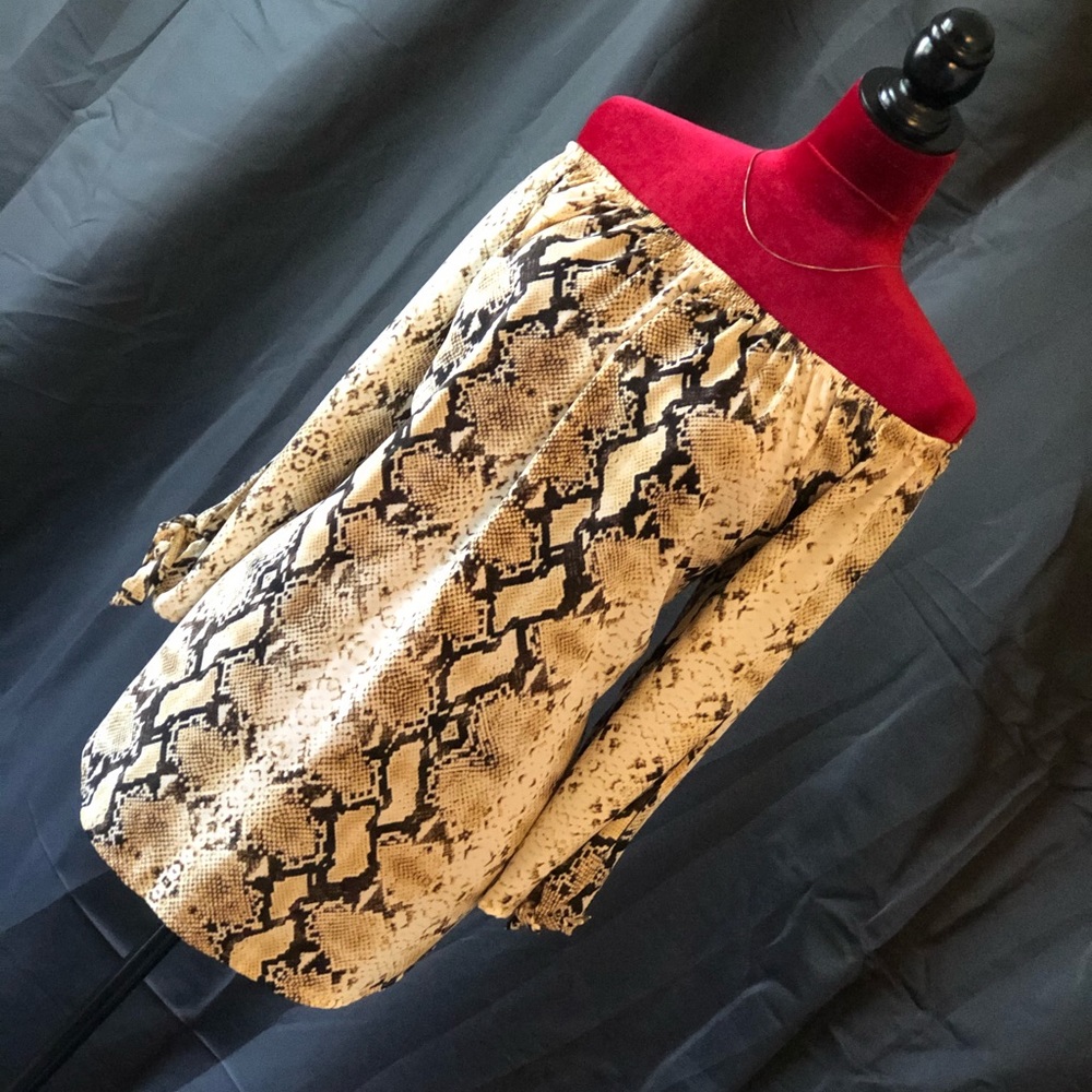 Snake print off the shoulder top